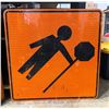 Image 1 : Large Metal Traffic Controller Ahead Sign
