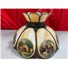 Image 2 : VTG Currier & Ives Slag Glass Hanging Lamp Shape