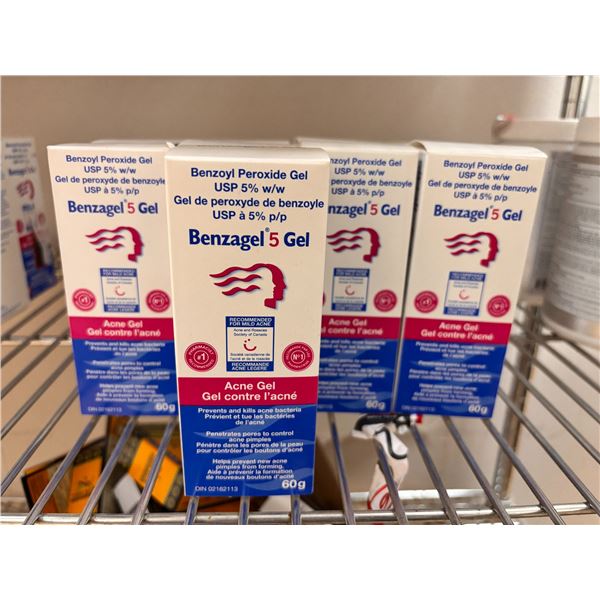LOT OF 9 BENZAGEL 5 ACNE GEL 60g (EXP:2028)