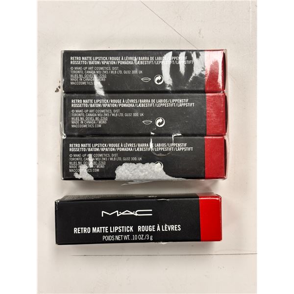 LOT OF 4 MAC ASSORTED LIPSTICKS (#702 & 707)