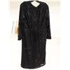 Image 2 : SERAPHINE LUX BLACK SEQUIN DRESS SIZE:12