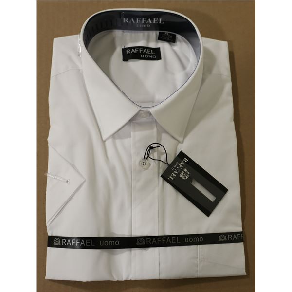 RAFFAEL UOMO MEN'S SHORT-SLEEVE SHIRT SIZE: XL (17/17-1/2) –  WHITE