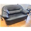 Image 1 : BLACK LEATHERETTE LOVESEAT 52"WIDE (FROM T.V. SHOW)