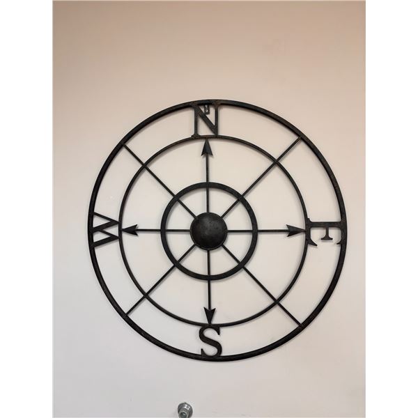 METAL COMPASS WALL ART 32"d.