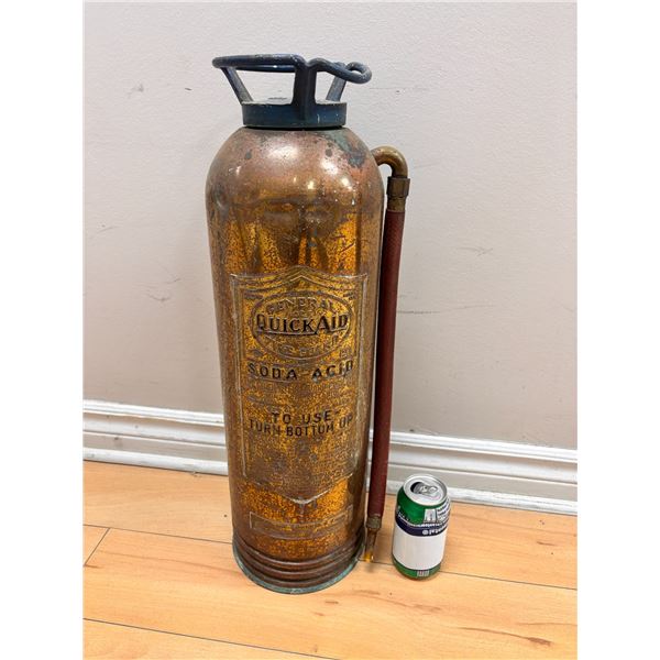 ANTIQUE GENERAL QUICK-AID "SODA-ACID" BRASS FIRE EXTINGUISHER