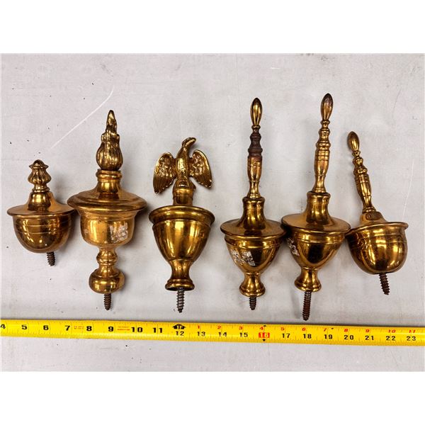 LOT OF 6 ASSORTED BRASS FINIALS
