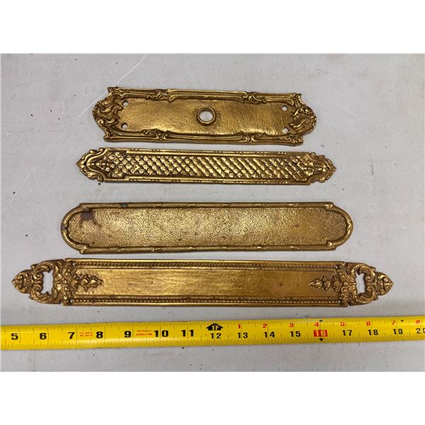 LOT OF 4 ASSORTED BRASS FINGER PLATES