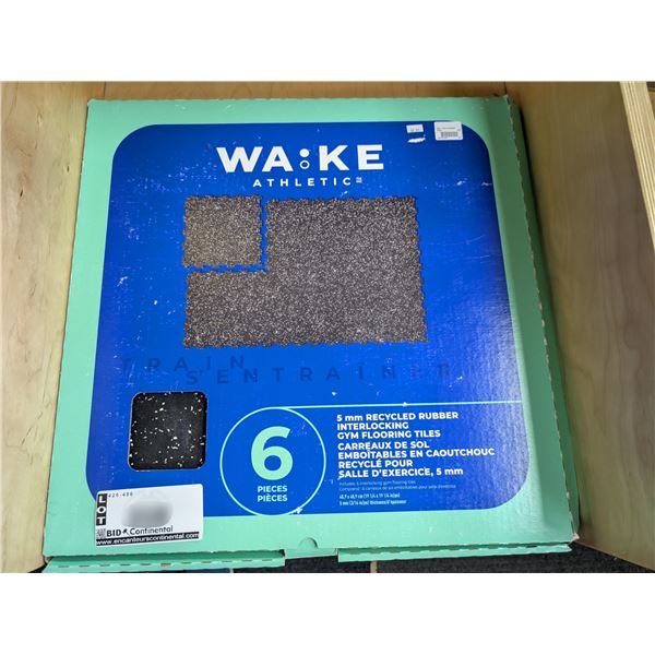 WAKE ATHLETICS INTERLOCKING GYM FLOORING TILES 19.25"sq 5mm THICK (6-PC BOX)