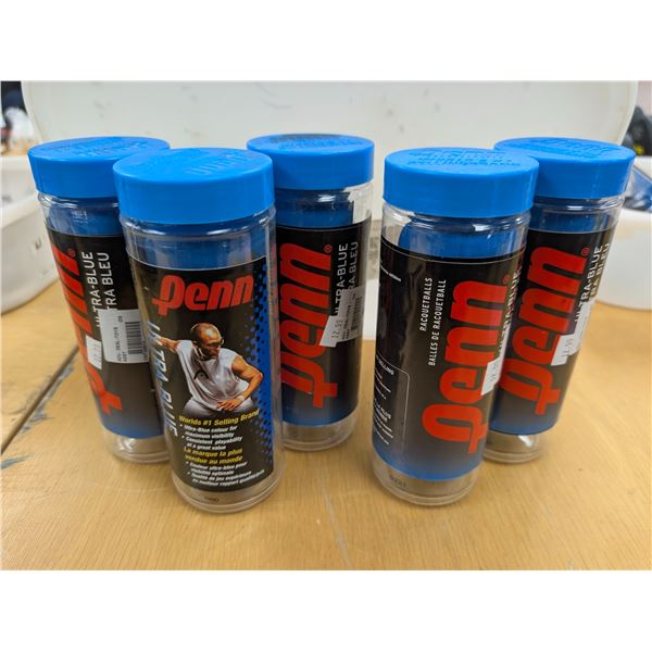 LOT OF 5 PENN ULTRA-BLUE RACQUETBALLS (3-PACK)