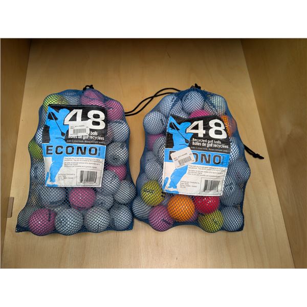 LOT OF 2 BAGS OF ECONO RECYCLED GOLF BALLS (48-PACK)