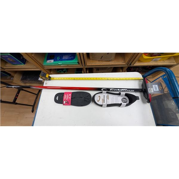 CURLING SET: BROOM (GOLDLINE IMPACT RED) SLIPPER AND GRIPPER (LARGE)