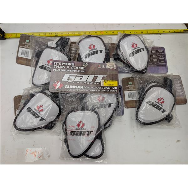 LOT OF 7 LACROSSE BICEP PADS GAIT (ASST SIZES)
