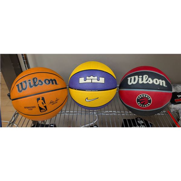 LOT OF 3 ASSORTED BASKETBALLS