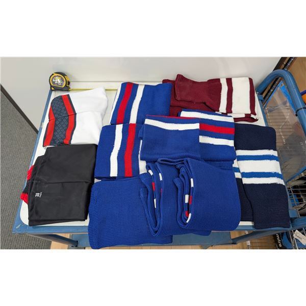 LOT OF 10 ASST WOOL HOCKEY SOCKS 28"-30"