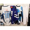 Image 2 : LOT OF 4 ASSORTED **USED** JERSEYS (LRG,LRG,LRG,MED)
