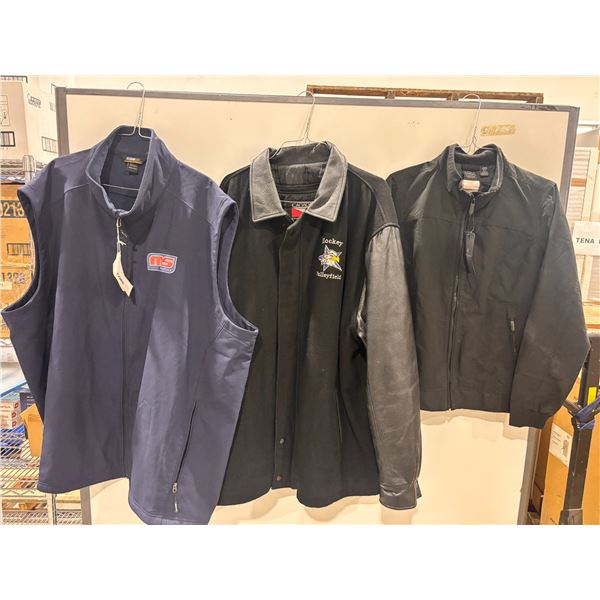 LOT OF 3 ASSORTED **USED** JACKETS (SM,2XL,4XL)