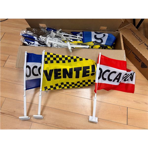 LOT OF 25+ ASSORTED CAR-WINDOW FLAGS