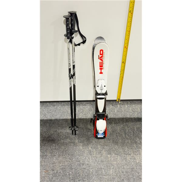 *USED* HEAD ALPINE SKIS 68cm WITH BINDINGS AND POLES