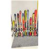 Image 1 : LOT OF 10 **USED** ASSORTED ALPINE SKIS WITH BINDINGS