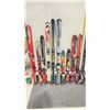 Image 1 : LOT OF 10 **USED** ASSORTED ALPINE SKIS WITH BINDINGS