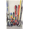 Image 3 : LOT OF 10 **USED** ASSORTED ALPINE SKIS WITH BINDINGS