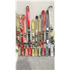 Image 1 : LOT OF 10 **USED** ASSORTED ALPINE SKIS WITH BINDINGS