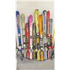 Image 1 : LOT OF 10 **USED** ASSORTED ALPINE SKIS WITH BINDINGS