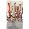 Image 1 : LOT OF 10 **USED** ASSORTED ALPINE SKIS WITH BINDINGS