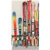 Image 2 : LOT OF 10 **USED** ASSORTED ALPINE SKIS WITH BINDINGS