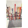 Image 1 : LOT OF 10 **USED** ASSORTED ALPINE SKIS WITH BINDINGS
