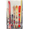 Image 3 : LOT OF 10 **USED** ASSORTED ALPINE SKIS WITH BINDINGS