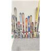 Image 1 : LOT OF 10 **USED** ASSORTED ALPINE SKIS WITH BINDINGS