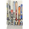 Image 2 : LOT OF 10 **USED** ASSORTED ALPINE SKIS WITH BINDINGS