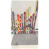 Image 1 : LOT OF 10 **USED** ASSORTED ALPINE SKIS WITH BINDINGS
