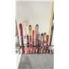 Image 1 : LOT OF 10 **USED** ASSORTED ALPINE SKIS WITH BINDINGS