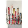 Image 2 : LOT OF 10 **USED** ASSORTED ALPINE SKIS WITH BINDINGS