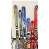 Image 2 : LOT OF 10 **USED** ASSORTED ALPINE SKIS WITH BINDINGS