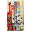 Image 3 : LOT OF 10 **USED** ASSORTED ALPINE SKIS WITH BINDINGS