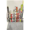 Image 1 : LOT OF 10 **USED** ASSORTED ALPINE SKIS WITH BINDINGS