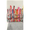 Image 1 : LOT OF 10 **USED** ASSORTED ALPINE SKIS WITH BINDINGS