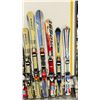 Image 3 : LOT OF 10 **USED** ASSORTED ALPINE SKIS WITH BINDINGS