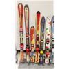 Image 2 : LOT OF 10 **USED** ASSORTED ALPINE SKIS WITH BINDINGS