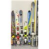 Image 3 : LOT OF 10 **USED** ASSORTED ALPINE SKIS WITH BINDINGS
