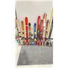 Image 1 : LOT OF 10 **USED** ASSORTED ALPINE SKIS WITH BINDINGS