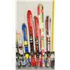 Image 3 : LOT OF 10 **USED** ASSORTED ALPINE SKIS WITH BINDINGS