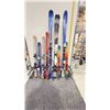 Image 1 : LOT OF 9 **USED**SINGLE SKIS FOR DECORATION