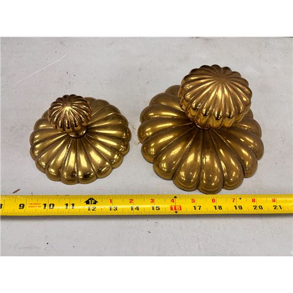 LOT OF 2 ASSORTED BRASS LARGE DOOR HANDLES