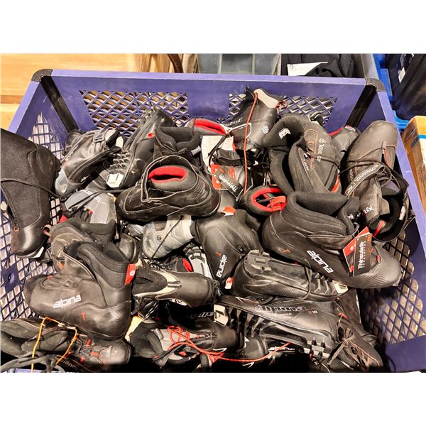 **USED** LOT OF +/-35 ASSORTED ADULT CROSS COUNTRY SKI BOOTS