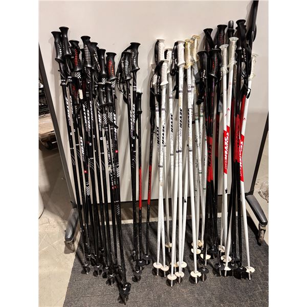 **USED** LOT OF 20 PAIRS OF SEVEN PEAKS ASSORTED SKI POLES