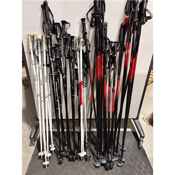**USED** LOT OF 20 PAIRS OF SEVEN PEAKS ASSORTED SKI POLES